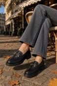 Twisted Look Buckle Loafer - Black / 41 image