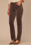 "Ab"solution® Mid-Rise Corduroy Straight Leg Trousers - Espresso / 12 image