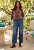 "Ab"solution® High Rise Barrel Leg Jeans - Middle Blue Denim / 10 image
