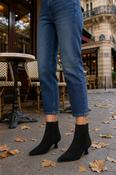 Suede Feel Kitten Heel Boot - Black / 40 image