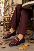 Patent and Faux Suede Loafer - Wine / 38 image