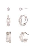 Cubic Zirconia Earring Set - Silver / One image