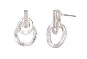 Cubic Zirconia Hoop Earrings - Silver / One image