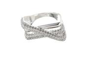 Hyperbola Cubic Zirconia Ring - Silver / S/M image