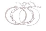 3 Piece Bracelet Set - Silver / One image