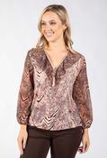 Cava Animal Print Blouse - Beige Mix / 10 image