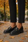 Penny Loafer with Buckle Detail - Black / 38 image