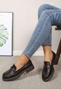 Penny Loafer with Buckle Detail - Brown / 41 image