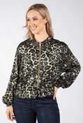 Leopard Print Tie Waist Jacket - Khaki Mix / F/S image
