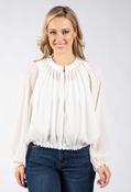 Plisse Pleated Bomber Jacket - Cream / L image