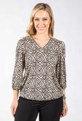 Tigua Abstract Print Top - Black Mix / 18 image