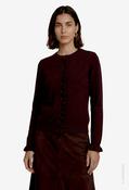 Frill Detail Knit Cardigan - Burgundy / 42 image