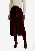 Faux Suede Midi Skirt - Chocolate Plum / 38 image