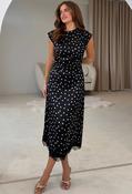 Serina Polka Dot Midi Dress - Black / 12 image