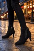 Diamante Feathered Ankle Boot - Black / 37 image