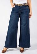 Leopard Belt Wide Jeans - Denim / L image