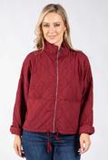 Quilted Zip-Up Jacket - Wine / F/S image