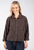 Quilted Zip-Up Jacket - Brown / F/S image