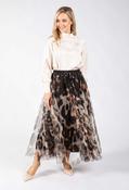 Animal Print Tulle Skirt - Beige/Black / F/S image