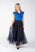 Watercolour Design Tulle Skirt - Black/Blue / F/S image