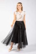 Watercolour Design Tulle Skirt - Black/Beige / F/S image