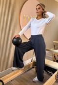 Jade Soft Touch Wide Leg Joggers - Blue/Grey / XL image