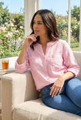 Front Pocket Linen Look Blouse - Rose / 18 image