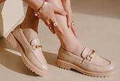 Soft Gold Buckled Loafer - Taupe / 36 image