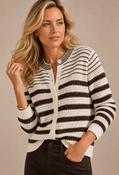 Ann Striped Knit Cardigan - Brown / 36