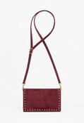 Faux Suede Studded Bag - Wine / F/S image