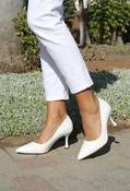 Lacquer Look Heel - White / 36 image