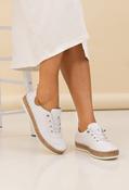 Evie White Leather Plimsoll - White / 36 image