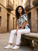 Embellished Graphic Print Top - Blue / 36 image