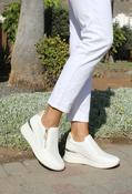 Bianca Side Zip Wedge Trainer - White / 40 image