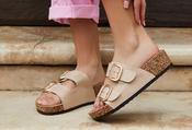 Soft Gold Buckle Sandal - Beige / 36 image