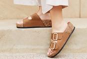 Soft Gold Buckle Sandal - Camel / 40 image