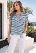 Coste Geometric Print Top - Blue / 18 image