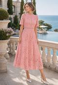 Peacock Lace Midi Dress - Pink / 8 image