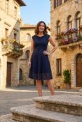 Marbella Lace Midi Dress - Navy / 10