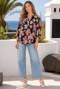 Floral Print Relaxed Fit Blouse - Black / 10 image