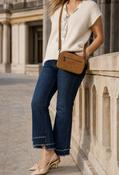 Faux Suede Crossbody Bag - Camel / F/S image