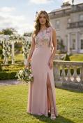 Floral Embellished Self-Tie One Shoulder Maxi Dress - Frosted Pink / 8 image