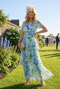 Floral Print Wrap Chiffon Dress - Green Multi / 10 image