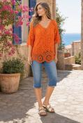 Crochet Knit Top - Orange / F/S image