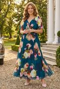Isabelle Curve+ Float Sleeve Maxi Dress - Teal Mix / 14 image