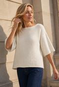 1/2 Sleeve Knit Top - Off White / 36 image