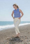 "Ab" Solution Cropped Jeans - Ecru / 14 image