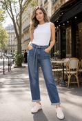 Belted Mom Jeans - Denim / 6 image