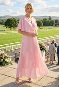 Olivia Plisse Pleated Wrap Midi Dress - Pink / F/S image