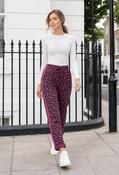 Leopard Print Side Detail Joggers - Burgundy / S image